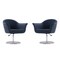 Manhattan Comfort Voyager Swivel Adjustable Accent Chair in Smokey Blue and Brushed Metal, PK2 2-AC051-SM - alternate 1